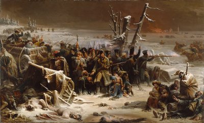 Marshal Ney støtter bakvakten under retretten fra Moskva av Adolphe Yvon