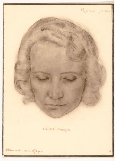 Fotoreproduksjon av et portrett av Hilde Maria av Han van der Kop av Adriaan Bijl (attributed to)