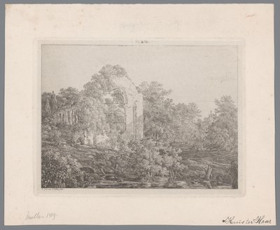 Utsikt over ruinene av Castle de Haar av Adriaan Jacob Willem van Dielen