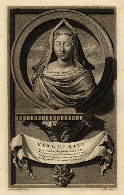 Margaret Tudor (1489-1541) (gravering) av Adriaan van der (after) Werff