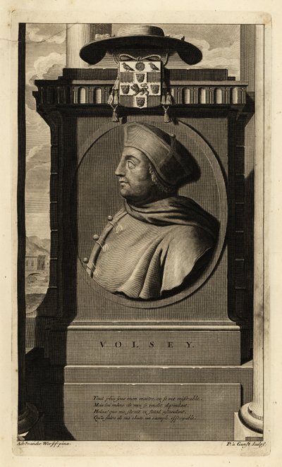 Thomas Wolsey (1473-1530) (gravering) av Adriaan van der (after) Werff