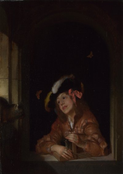 En gutt med en musefelle, 1678 av Adriaan van der Werff