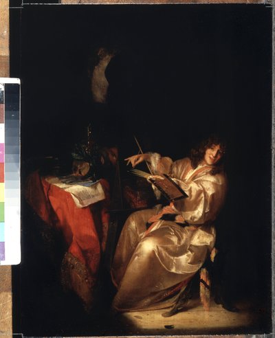 Selvportrett. Maleri av Adriaen van der Werff (1659-1722). Olje på tre, 38,5 x 29 cm av Adriaan van der Werff