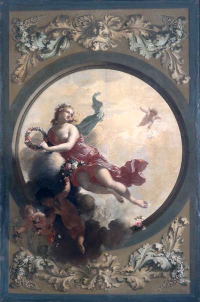 Flora med blomsterspredende Putti, 1696 av Adriaan van der Werff