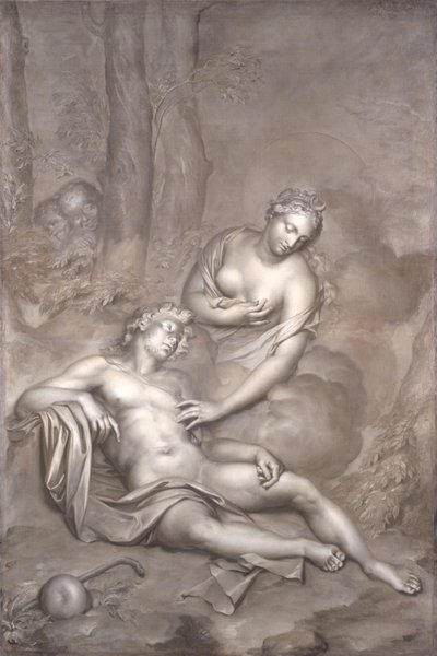 Luna (Diana) besøker den sovende Endymion, 1696 av Adriaan van der Werff