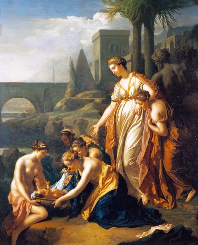 Moses reddet fra vann, av Adriaen van der Werff (1659-1722), 75x60 cm, olje på panel av Adriaan van der Werff