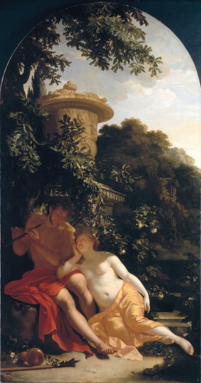 Hyrde og gjeterinne, den amorøse hyrden, ca. 1696 av Adriaan van der Werff