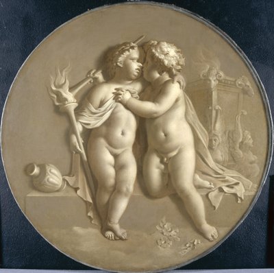 Two Putti with Flames of Love Allegory of Love, 1696 av Adriaan van der Werff