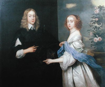 Jan van Hesse og søsteren Margaret (d.1710) (olje på lerret) av Adriaen (circle of) Hanneman