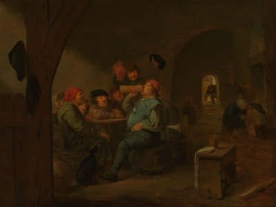 Drikkekamp i en taverna av Adriaen Brouwer (manner of)