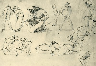 Studier av figurer, tidlig på 1600-tallet, 1943. av Adriaen Brouwer