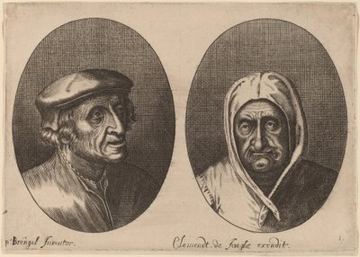 Hoder til en bondemann og -kvinne av Adriaen Brouwer after Pieter Bruegel the Elder