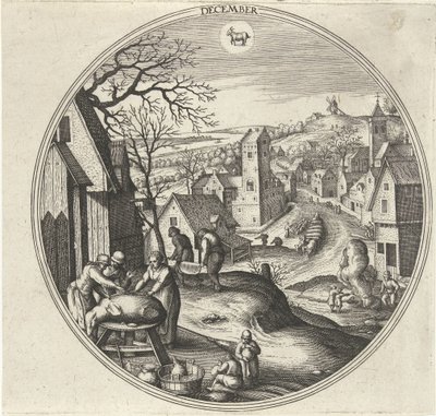 desember De tolv månedene (serietittel) av Adriaen Collaert