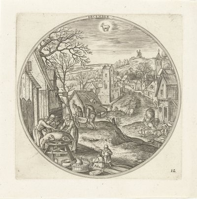 desember De tolv månedene (serietittel) av Adriaen Collaert
