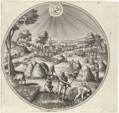 juli Ivlivs (tittel på objekt) De tolv månedene (serietittel) av Adriaen Collaert