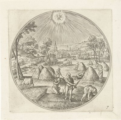juli Ivlivs (tittel på objekt) De tolv månedene (serietittel) av Adriaen Collaert