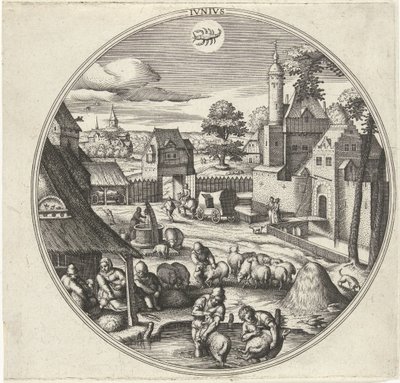 juni Jvnivs (tittel på objekt) De tolv månedene (serietittel) av Adriaen Collaert
