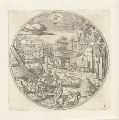 juni Jvnivs (tittel på objekt) De tolv månedene (serietittel) av Adriaen Collaert