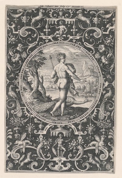 Juno, plate 1, fra dommen i Paris av Adriaen Collaert