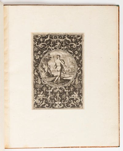 Juno, tallerken fra en suite med 6 dekorative design med Judgment of Paris av Adriaen Collaert