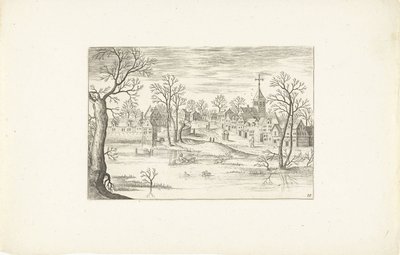 Landskap en dam Landskap rundt Antwerpen (serietittel) av Adriaen Collaert