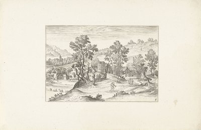 Landskap med turgåere Landskap rundt Antwerpen (serietittel) av Adriaen Collaert