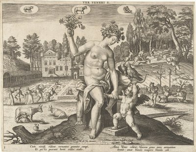Spring Ver veneri s. (tittel på objekt) The Four Seasons (serietittel) av Adriaen Collaert