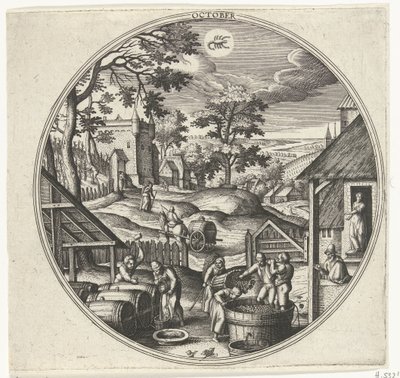 oktober De tolv månedene (serietittel) av Adriaen Collaert