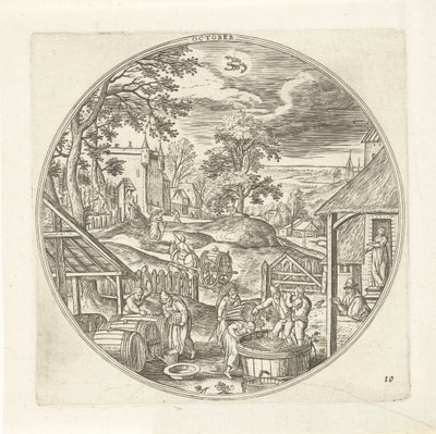 oktober De tolv månedene (serietittel) av Adriaen Collaert