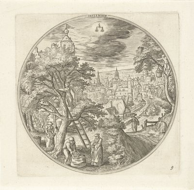 september De tolv månedene (serietittel) av Adriaen Collaert