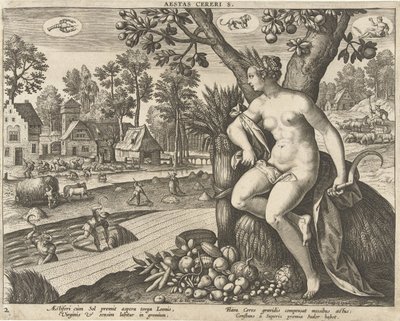 Sommer Aestas cereris. (tittel på objekt) The Four Seasons (serietittel) av Adriaen Collaert