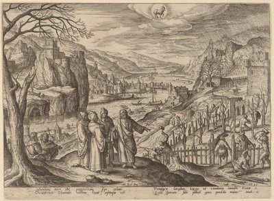 Lignelsen om de to sønnene og de urettferdige ektemennene av Adriaen Collaert after Hans Bol