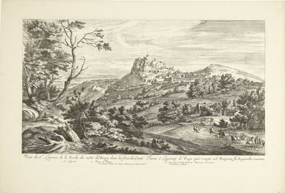 Utsikt over Saint Laurent de la Roche Utsikt over St. Laurent de la Roche fra costé du Bourg i Franche Comté (tittel på objekt) av Adriaen Frans Boudewyns