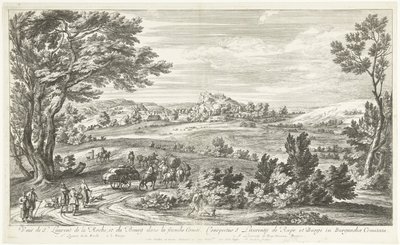 Utsikt over Saint Laurent de la Roche Utsikt over St. Laurent de la Roche og Bourg i Franche-Comté (tittel på objekt) av Adriaen Frans Boudewyns