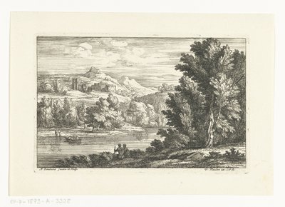Landskap med en elv og et slott av Adriaen Frans Boudewyns