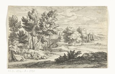 Landskap med gravmonument av Adriaen Frans Boudewyns