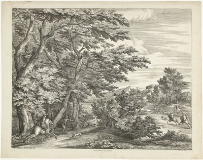 Landskap med rådyrjakt av Adriaen Frans Boudewyns