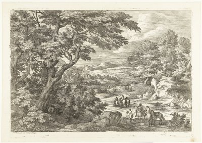 Landskap med jegere på vei hjem, et slott i det fjerne Landskap med jegere (serietittel) av Adriaen Frans Boudewyns