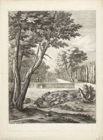 Landskap med to menn ved en fontene av Adriaen Frans Boudewyns