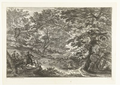 Landskap med revejakt Landskap med jegere (serietittel) av Adriaen Frans Boudewyns