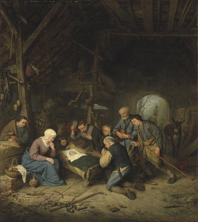 Barokk: Hyrdenes tilbedelse av Ostade, Adriaen Jansz, van (1610-1685) av Adriaen Jansz. van Ostade