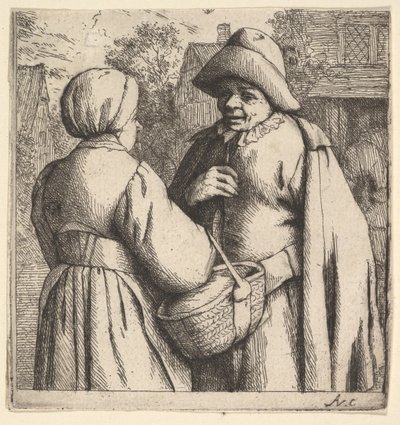 Samtale i gaten, 1610-85. av Adriaen Jansz. van Ostade