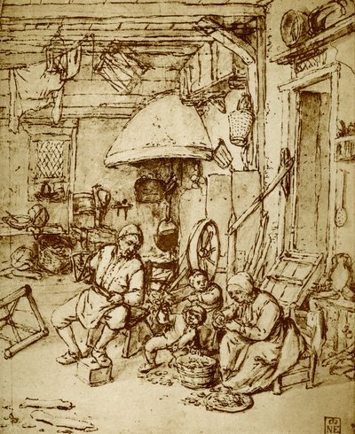 Nederlandsk bondefamilie av Adriaen Jansz. van Ostade