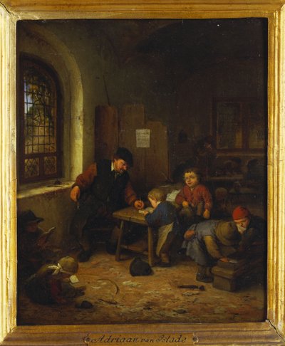 Interiør i en skolestue, 1666 av Adriaen Jansz. van Ostade