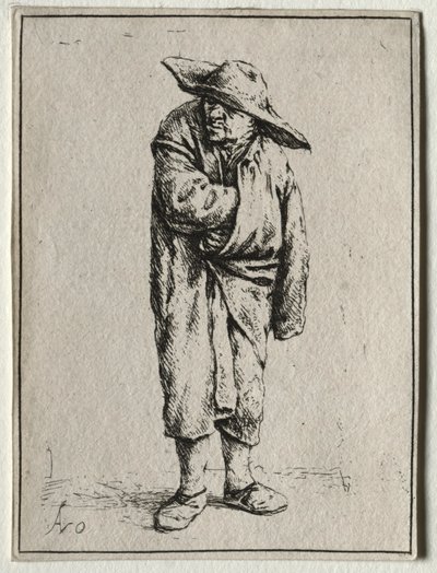 Bonde med hånden i kappen. av Adriaen Jansz. van Ostade