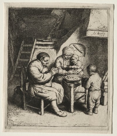 Saying Grace, 1653. av Adriaen Jansz. van Ostade