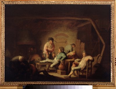Inn scene. (Taverna Scene). Maleri av Adriaen Jansz van Ostade (1610-1685), ca. 1635. Nederlandsk skole, barokkstil. Olje på tre. Pushkin-museet, Moskva. av Adriaen Jansz. van Ostade