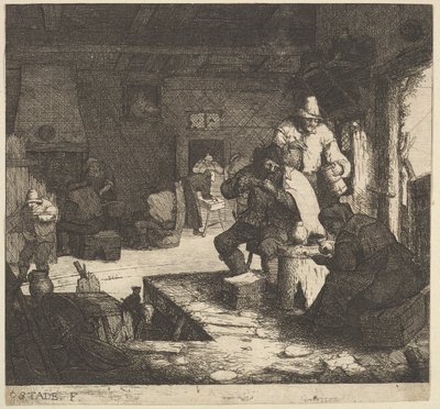 Røykere på vertshuset, 1610-85. av Adriaen Jansz. van Ostade