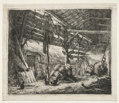 Låven, 1647. av Adriaen Jansz. van Ostade