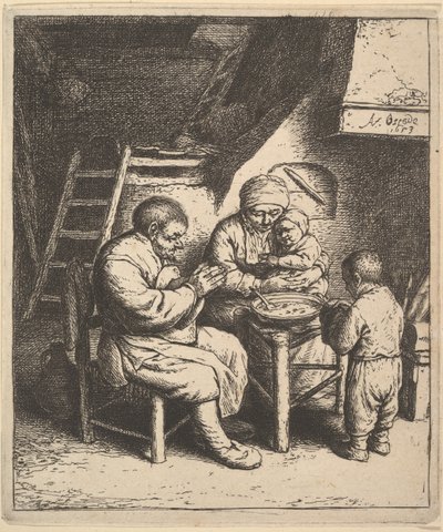 Velsignelsen, 1610-85. av Adriaen Jansz. van Ostade